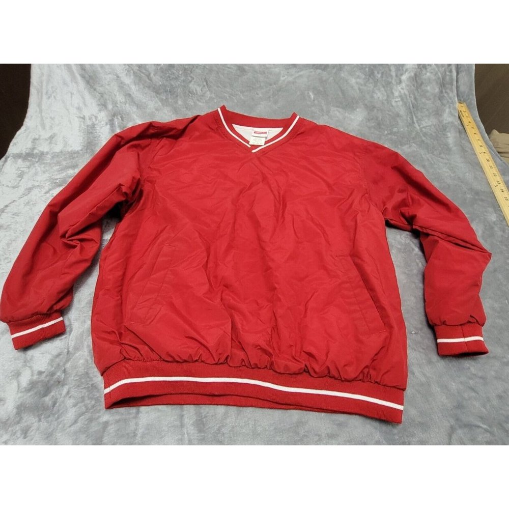 Vintage Lined‎ Red Pullover Windbreaker w/ pockets Rawlings -Men’s XL